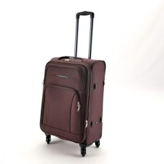 Barna puha falú bőrönd 55cmx39cmx24cm-kis méretű