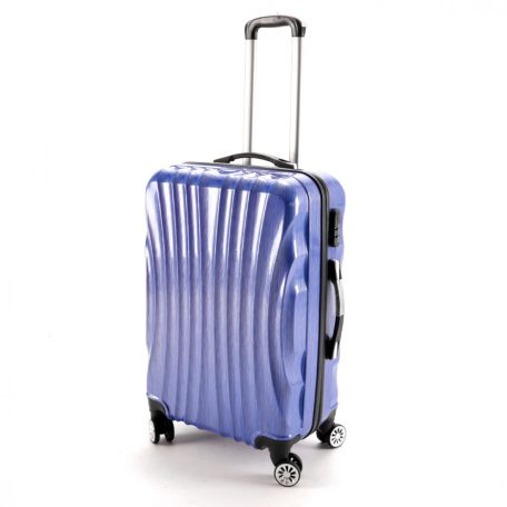Kék keményfalú bőrönd 78cmx51cmx35cm-nagy méretű 