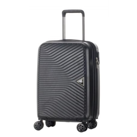 Prism közepes méretű fekete bőrönd, 62cmx45cmx26cm-keményfalú